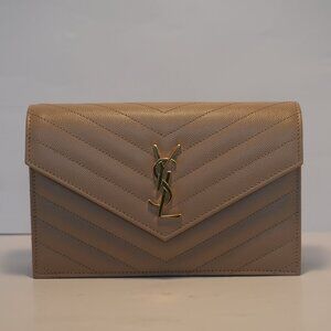YSL Cassandre Envelope mini matelassé leather shoulder bag